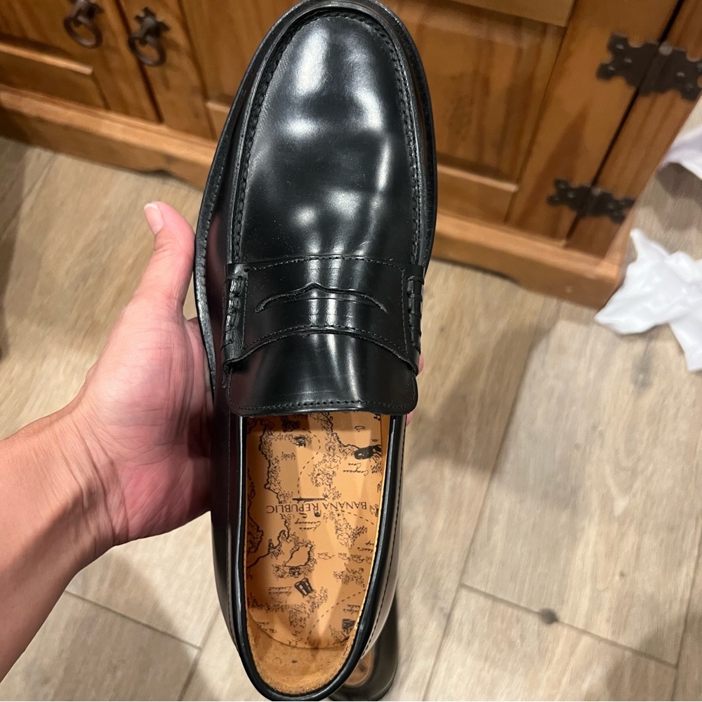 BANANA REPUBLIC LEATHER "NAVARRE PENNY LOAFER" MEN'S SIZE 7 WOMEN'S 8.5 - Picture 7 of 14